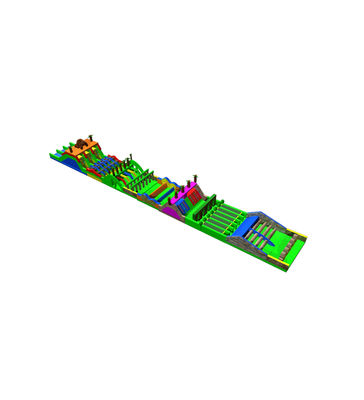 활기찬 다채로운 다채로운 팽창 장애물 경주 놀이터