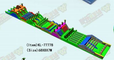활기찬 다채로운 다채로운 팽창 장애물 경주 놀이터