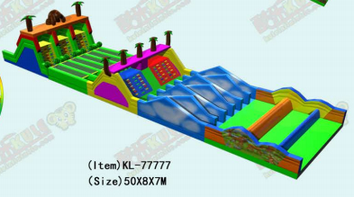 생생한 밝은 색상 팽창 장애물 놀이 모험 기쁨